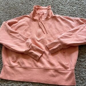 Cropped light orange zip jacket, size large